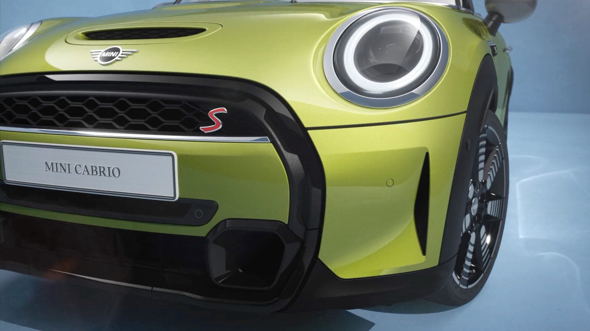 MINI Convertible – rear side view – yellow